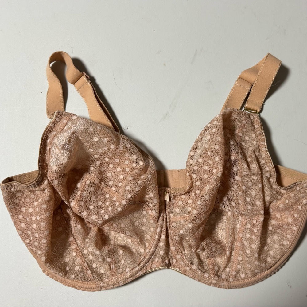 Polka Dot Underwire Bra - Tan